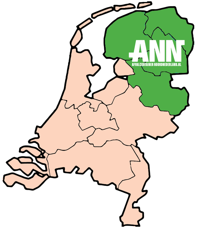 Afvalcontainer Noord Nederland afvalcontainer huren plattegrond